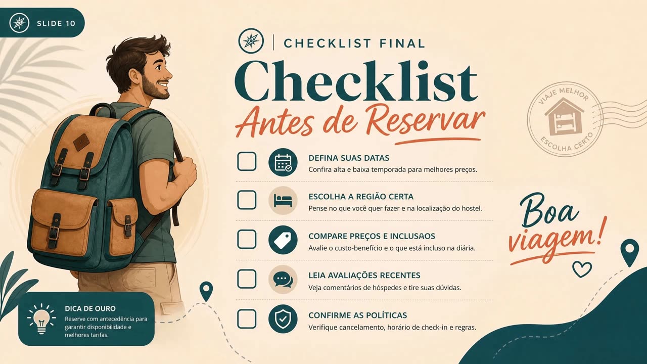 Checklist final antes de reservar